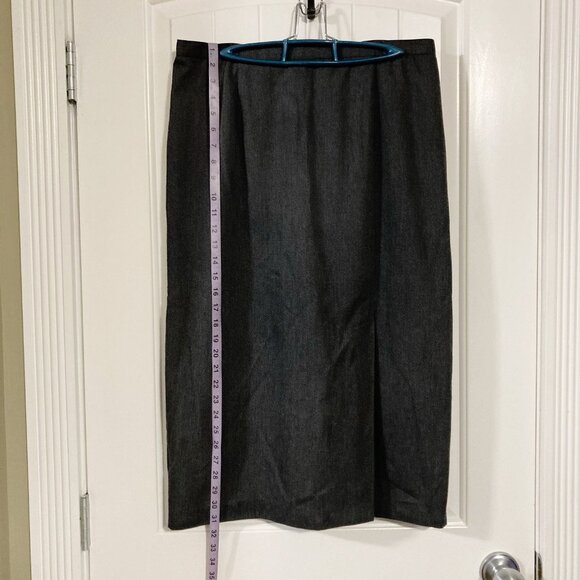 JESSICA Vintage charcoal grey long pencil skirt ~ Corporate goth MEDIUM LARGE - Picture 3 of 7